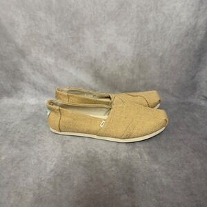 TOMS Alpargata Slip On Shoes Womens Size 11 Tan Canvas Earthwise CloudBound Sole